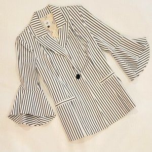 CAbi Bell Sleeve Jacket, Navy/White, Style 5295, Size 0, NWOT